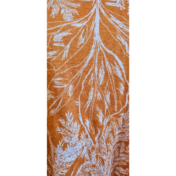 Tahari Women's Tropical Short Sleeve Woven Linen Button Back Top Size XL Orange - Picture 2 of 4